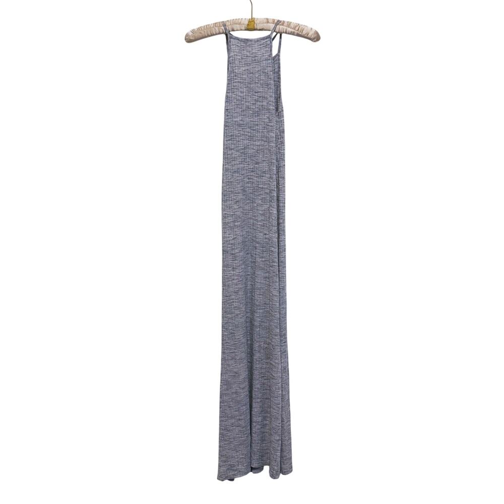 American Eagle Ribbed Maxi Dress Small Long Gray Minimal Coastal Soft Stretch - Picture 2 of 8